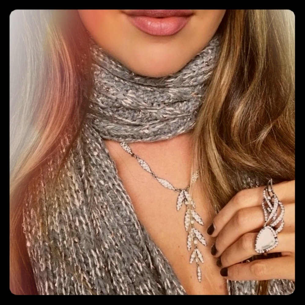 Chloe + Isabel Sequined, Metallic Scarf, New w/bag